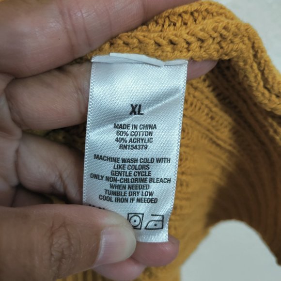 Aeropostale Women's Crisscross String Sweater Yellow XL - Picture 7 of 9